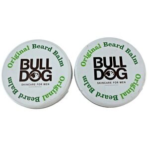 2 Bulldog Men's Original Beard Balm 2.5 Oz Each Conditions Light Hold Metal Tin